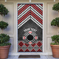 Personalised Aotearoa Niho Taniwha Motif Door Cover Red Style - Aussie Hoodie