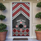 Personalised Aotearoa Niho Taniwha Motif Door Cover Red Style - Aussie Hoodie