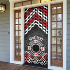 Personalised Aotearoa Niho Taniwha Motif Door Cover Red Style - Aussie Hoodie