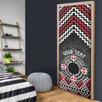 Personalised Aotearoa Niho Taniwha Motif Door Cover Red Style - Aussie Hoodie