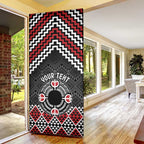 Personalised Aotearoa Niho Taniwha Motif Door Cover Red Style - Aussie Hoodie
