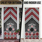 Personalised Aotearoa Niho Taniwha Motif Door Cover Red Style - Aussie Hoodie