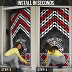 Personalised Aotearoa Niho Taniwha Motif Door Cover Red Style - Aussie Hoodie