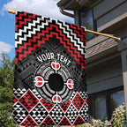 Personalised Aotearoa Niho Taniwha Motif Garden Flag Red Style
