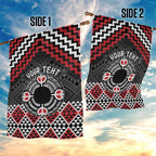 Personalised Aotearoa Niho Taniwha Motif Garden Flag Red Style