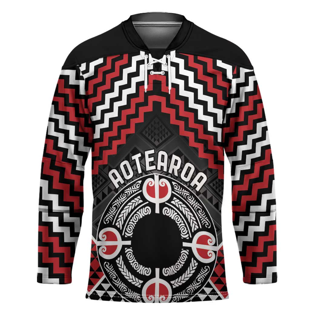 Personalised Aotearoa Niho Taniwha Motif Hockey Jersey Red Style - Aussie Hoodie