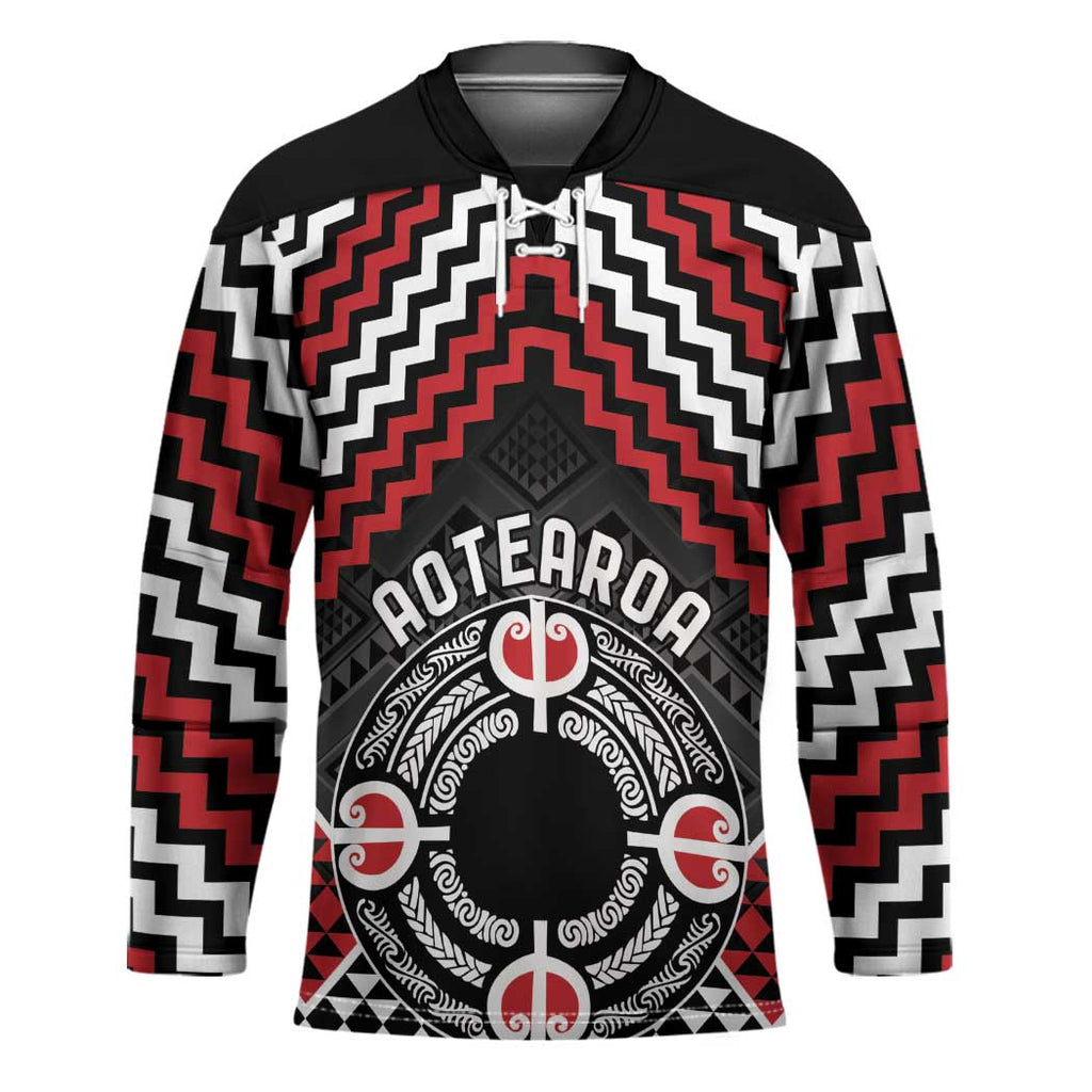 Personalised Aotearoa Niho Taniwha Motif Hockey Jersey Red Style - Aussie Hoodie