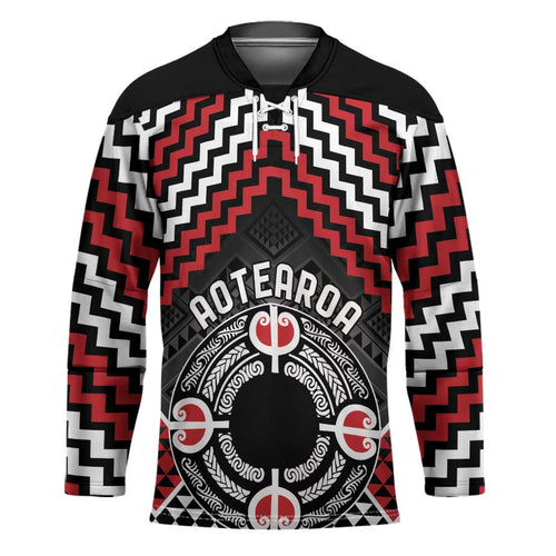 Personalised Aotearoa Niho Taniwha Motif Hockey Jersey Red Style - Aussie Hoodie