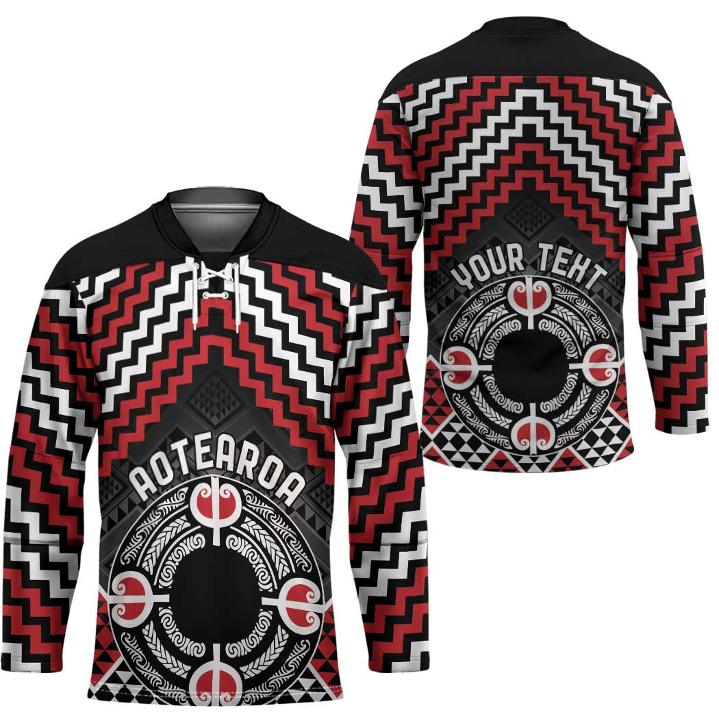 Personalised Aotearoa Niho Taniwha Motif Hockey Jersey Red Style - Aussie Hoodie