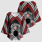 Personalised Aotearoa Niho Taniwha Motif Kimono Sleeve Blouse Red Style - Aussie Hoodie