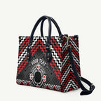 Personalised Aotearoa Niho Taniwha Motif Leather Bag Red Style - Aussie Hoodie