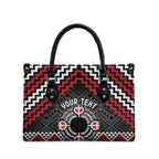 Personalised Aotearoa Niho Taniwha Motif Leather Bag Red Style - Aussie Hoodie