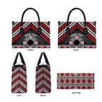Personalised Aotearoa Niho Taniwha Motif Leather Bag Red Style - Aussie Hoodie