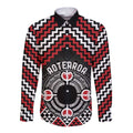 Personalised Aotearoa Niho Taniwha Motif Long Sleeve Button Shirt Red Style