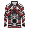 Personalised Aotearoa Niho Taniwha Motif Long Sleeve Polo Shirt Red Style