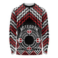 Personalised Aotearoa Niho Taniwha Motif Long Sleeve Shirt Red Style