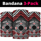 Personalised Aotearoa Niho Taniwha Motif Neck Gaiter Red Style - Aussie Hoodie