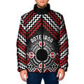 Personalised Aotearoa Niho Taniwha Motif Padded Jacket Red Style - Aussie Hoodie