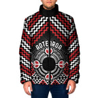 Personalised Aotearoa Niho Taniwha Motif Padded Jacket Red Style - Aussie Hoodie