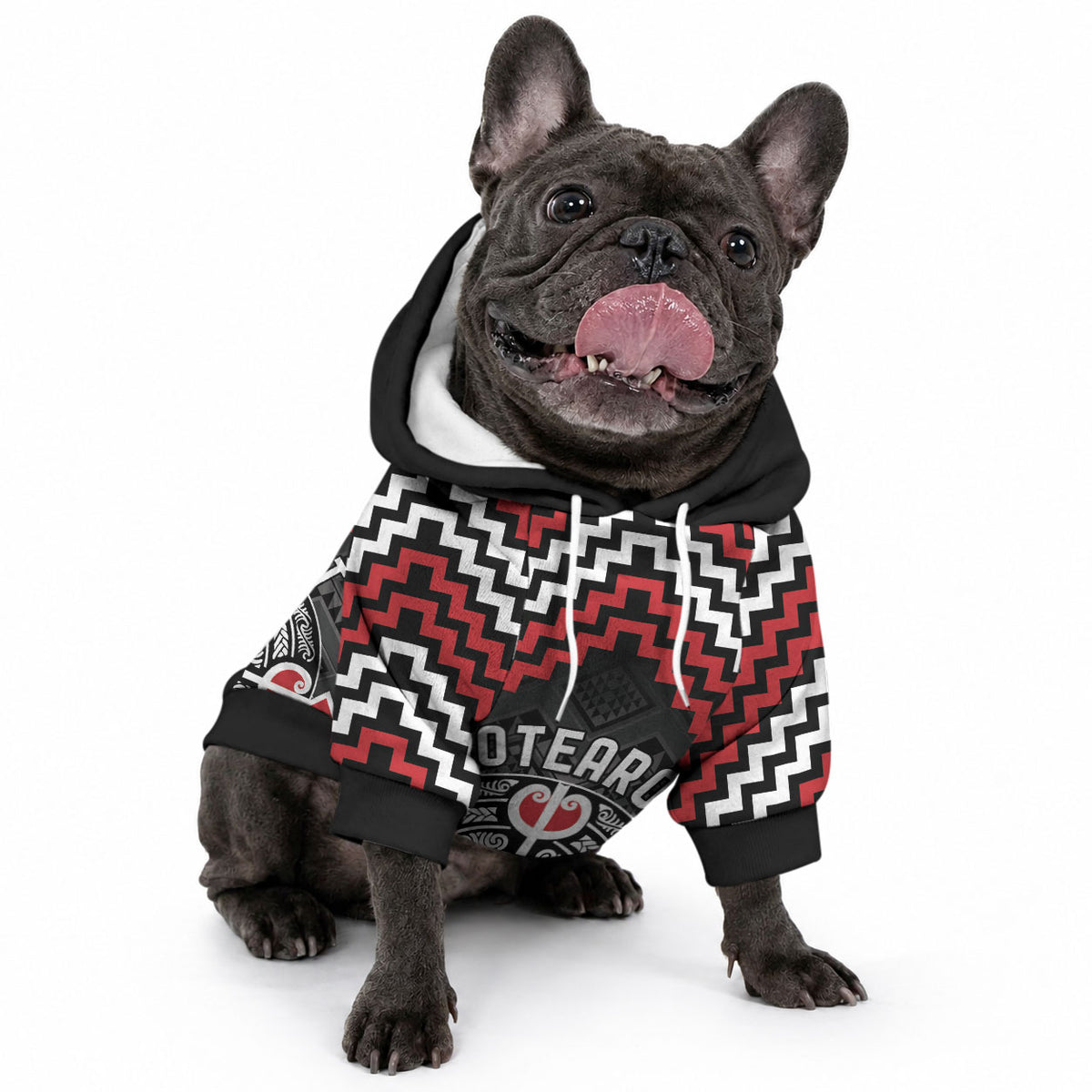 Personalised Aotearoa Niho Taniwha Motif Pet Hoodie Red Style