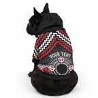 Personalised Aotearoa Niho Taniwha Motif Pet Hoodie Red Style