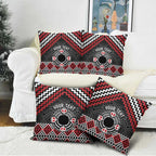 Personalised Aotearoa Niho Taniwha Motif Pillow Cover Red Style - Aussie Hoodie