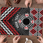Personalised Aotearoa Niho Taniwha Motif Puzzle Red Style - Aussie Hoodie