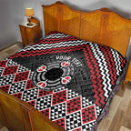 Personalised Aotearoa Niho Taniwha Motif Quilt Red Style
