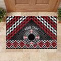 Personalised Aotearoa Niho Taniwha Motif Rubber Doormat Red Style