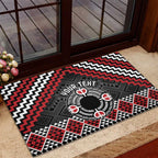 Personalised Aotearoa Niho Taniwha Motif Rubber Doormat Red Style