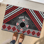 Personalised Aotearoa Niho Taniwha Motif Rubber Doormat Red Style