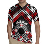 Personalised Aotearoa Niho Taniwha Motif Rugby Jersey Red Style