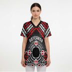 Personalised Aotearoa Niho Taniwha Motif Scrub Top Red Style - Aussie Hoodie