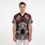 Personalised Aotearoa Niho Taniwha Motif Scrub Top Red Style - Aussie Hoodie