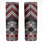 Personalised Aotearoa Niho Taniwha Motif Skinny Tumbler Red Style