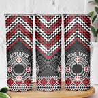 Personalised Aotearoa Niho Taniwha Motif Skinny Tumbler Red Style
