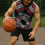 Personalised Aotearoa Niho Taniwha Motif Sleeveless Hoodie Red Style - Aussie Hoodie