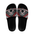 Personalised Aotearoa Niho Taniwha Motif Slide Sandals Red Style - Aussie Hoodie