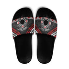 Personalised Aotearoa Niho Taniwha Motif Slide Sandals Red Style - Aussie Hoodie