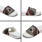 Personalised Aotearoa Niho Taniwha Motif Slide Sandals Red Style - Aussie Hoodie
