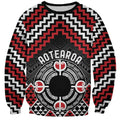 Personalised Aotearoa Niho Taniwha Motif Sweatshirt Red Style