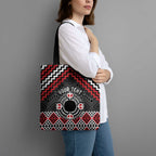 Personalised Aotearoa Niho Taniwha Motif Tote Bag Red Style - Aussie Hoodie