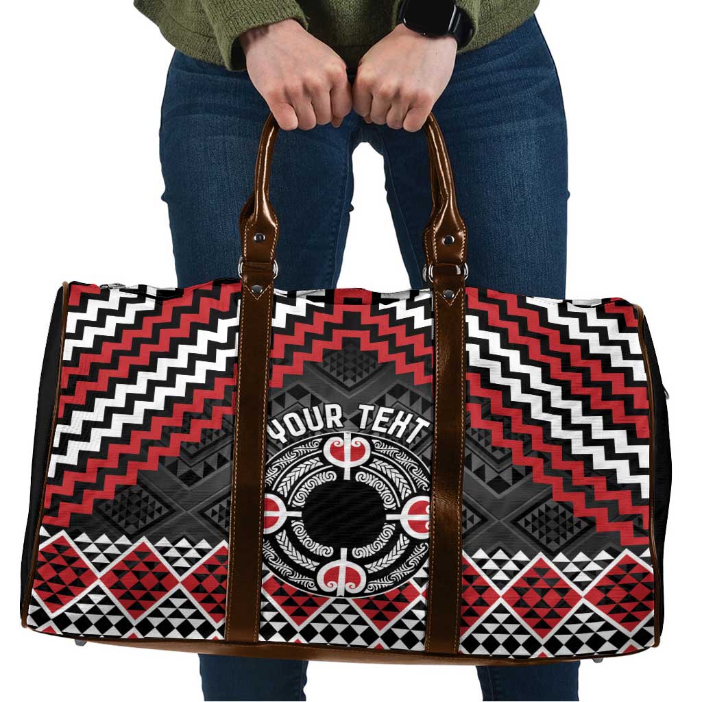Personalised Aotearoa Niho Taniwha Motif Travel Bag Red Style - Aussie Hoodie