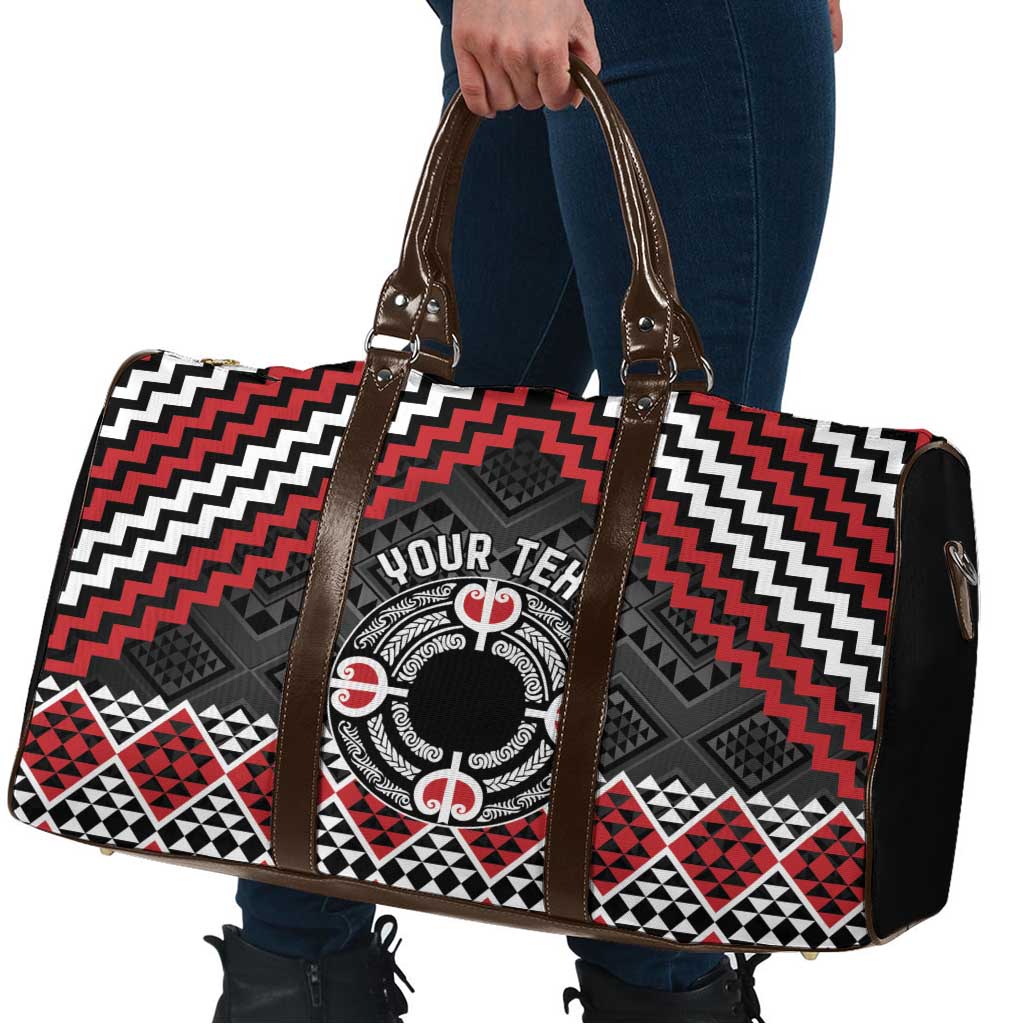 Personalised Aotearoa Niho Taniwha Motif Travel Bag Red Style - Aussie Hoodie