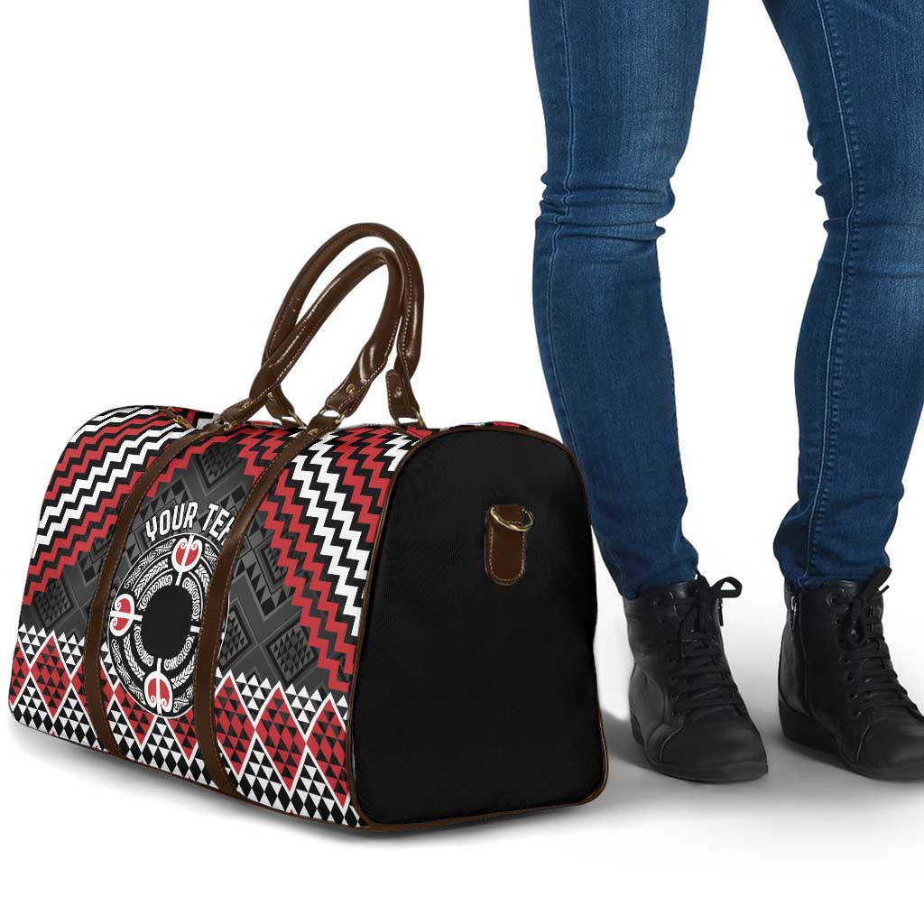 Personalised Aotearoa Niho Taniwha Motif Travel Bag Red Style - Aussie Hoodie
