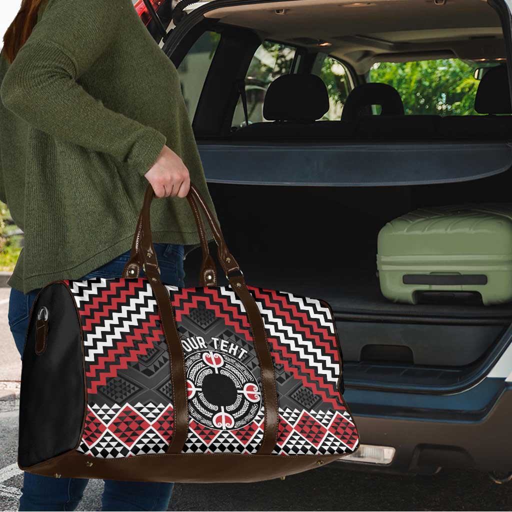 Personalised Aotearoa Niho Taniwha Motif Travel Bag Red Style - Aussie Hoodie