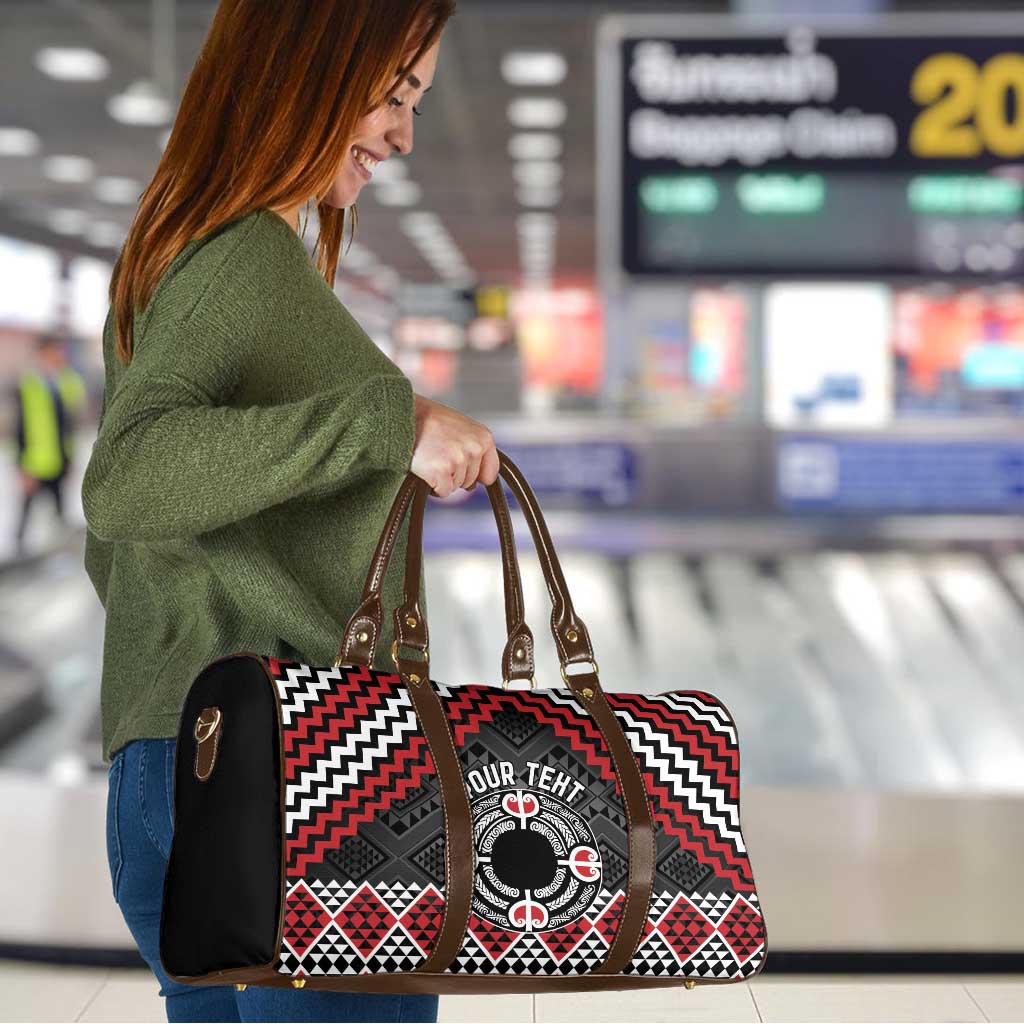 Personalised Aotearoa Niho Taniwha Motif Travel Bag Red Style - Aussie Hoodie