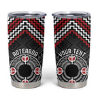 Personalised Aotearoa Niho Taniwha Motif Tumbler Cup Red Style