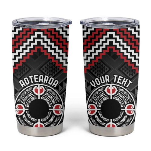 Personalised Aotearoa Niho Taniwha Motif Tumbler Cup Red Style