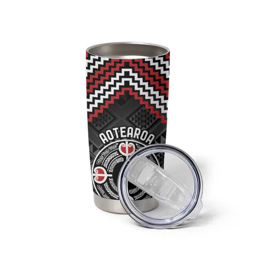 Personalised Aotearoa Niho Taniwha Motif Tumbler Cup Red Style